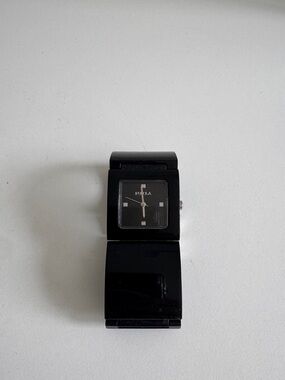 Furla Black Square-Link Ladies Watch